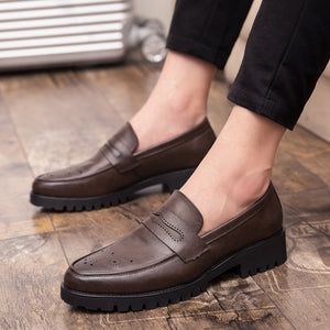 Invomall Men's Fashion Soft Leather Casual Shoes