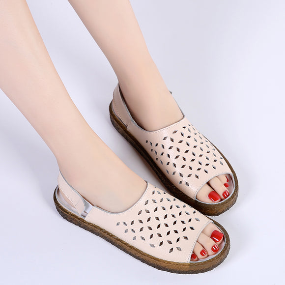 Shoes - Women's Split Leather Comfortable Sandals