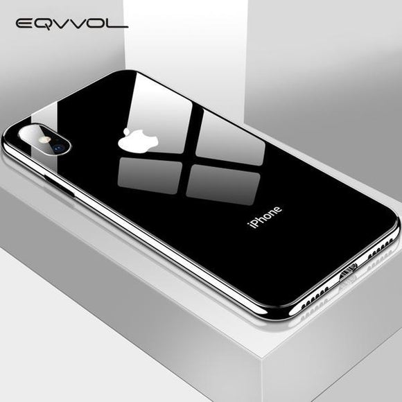 Invomall Plating Tempered Glass Phone Case For iphone