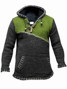 Invomall Men's Knitted Sweaters Hoodies