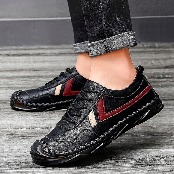Invomall Comfortable Men Leather Casual Shoes Loafers