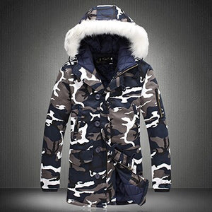 Invomall Men's Fashion Camouflage Hooded Jacket Windbreaker