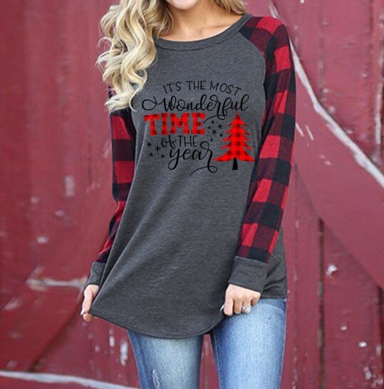 Invomall Ladies Christmas Tree Sweatshirt