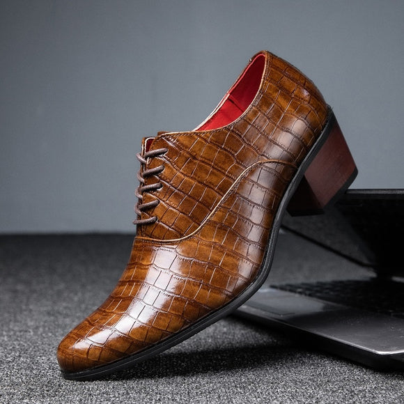 Genuine Leather Crocodile Pattern Dress Shoes