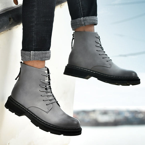 Solid Color Vintage Fashion Ankle Boots