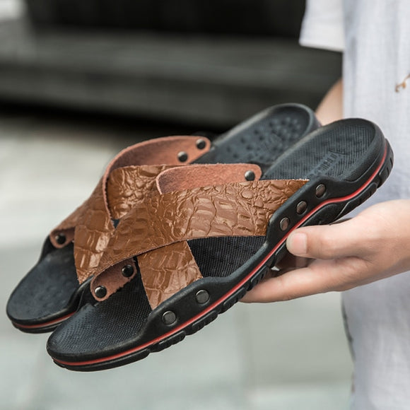 Summer Leather Sandals Flip Flops