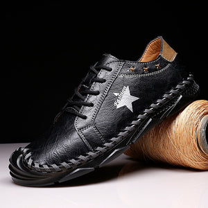 Invomall Men's Handmade Classic Leather Shoes