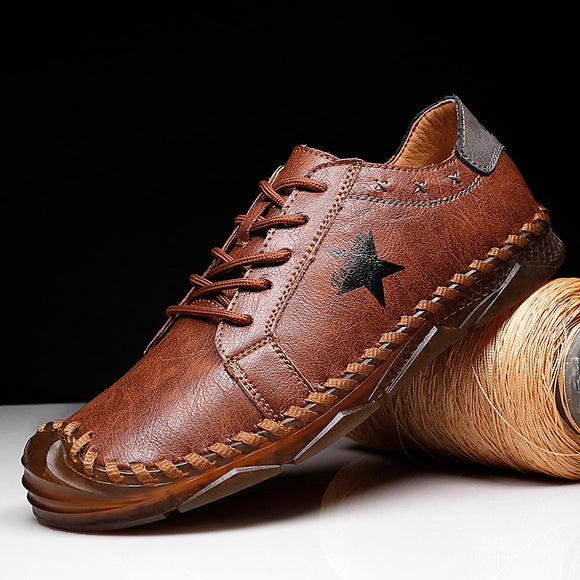 Invomall Men's Handmade Classic Leather Shoes