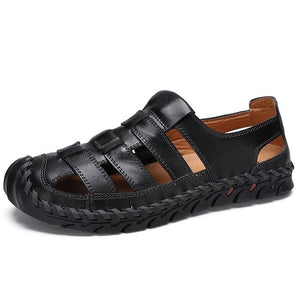 Invomall Male Genuine Leather Roman Sandals