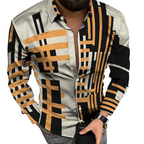 New Fashion Men's Striped Printed Shirt