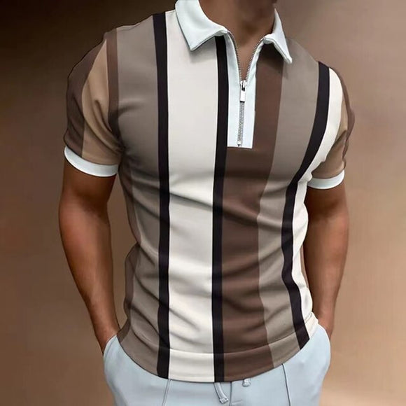 Men Striped Polo Shirt