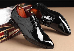 Invomall New Patent Leather Men's Fashion Dress Shoes