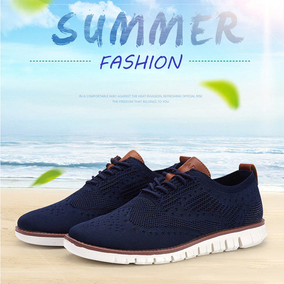Invomall Casual Knitted Mesh Men Soft Shoes