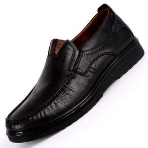 Invomall Men's Soft Leather Comfortable Casual Shoes