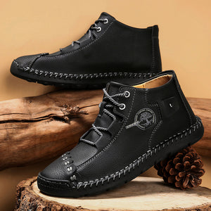 Invomall Men's Autumn Leather Casual Boots