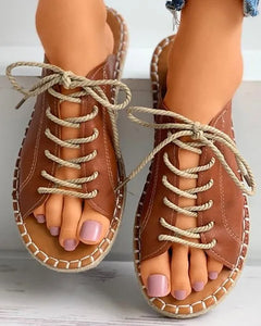 Summer New Lace Up Fish Toe Sandals
