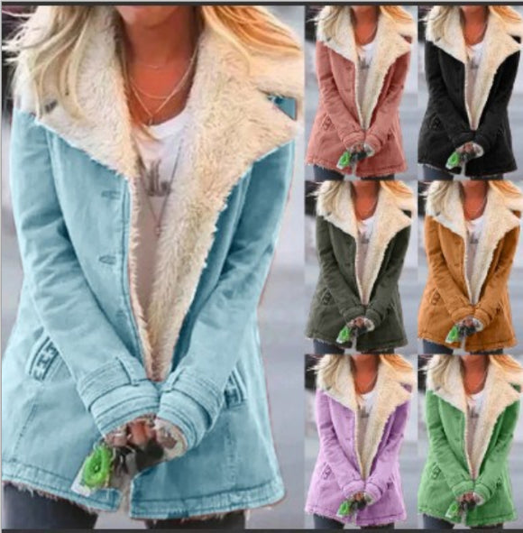 Women Winter Warm Fleece Long Coats