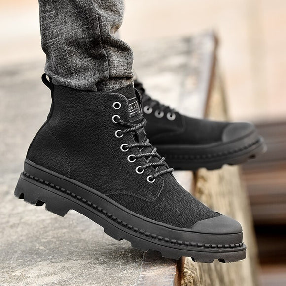 Genuine Leather Warm Ankle Boots