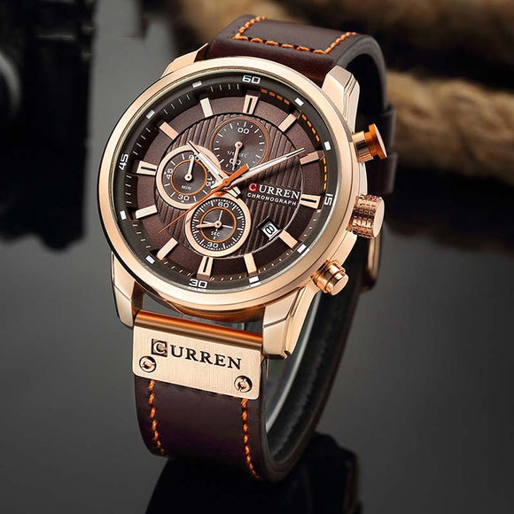 Classic Leather Sports Watch