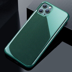 Invomall Carbon Fibre Solid Color Glossy Phone Case For iPhone