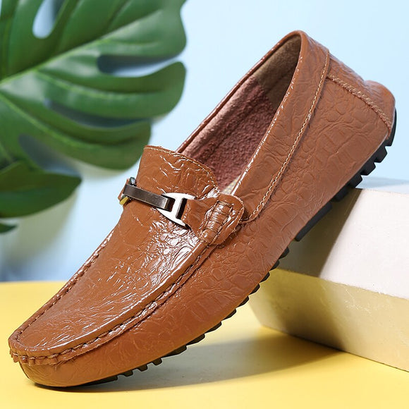 Crocodile Pattern Men's Casual Shoes