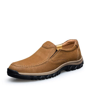 Invomall Men's Breathable Genuine Leather Casual Shoes