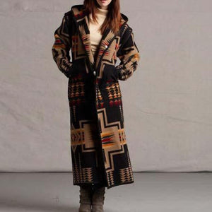 Invomall Autumn Winter Women Boho Long Coat