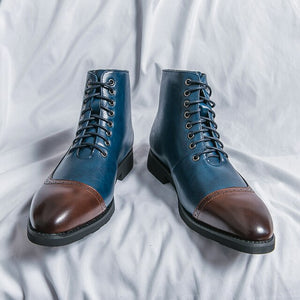 Designer Male Leather Ankle Boots