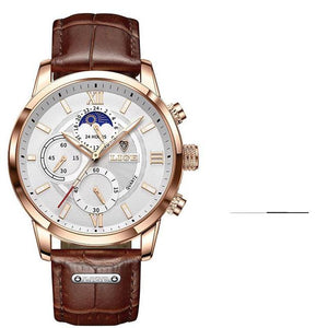 Luxury Waterproof Leather Quartz Wristwatch