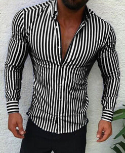 Invomall Hot Sale Men's Casual Striped Shirt