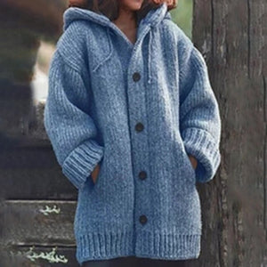 Knitted Hooded Sweater Coat