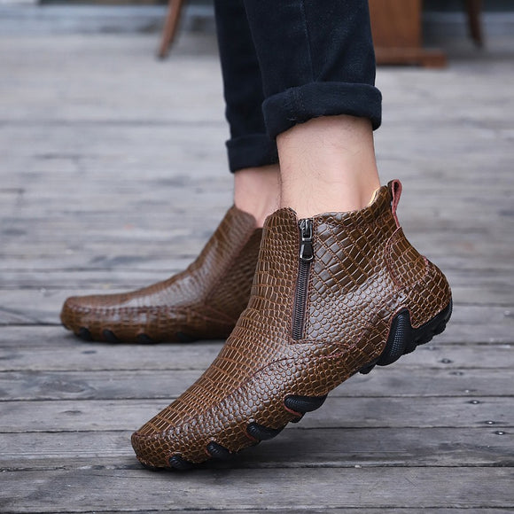 Invomall Male Fashion Outdoor Martin Chelsea Ankle Boots