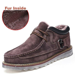 Invomall Men's Genuine Leather Casual Boots