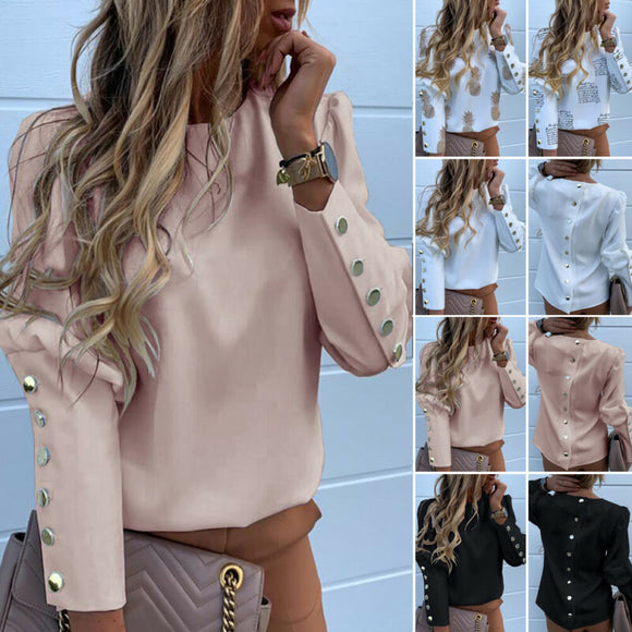 Ladies Casual O-Neck Blouses