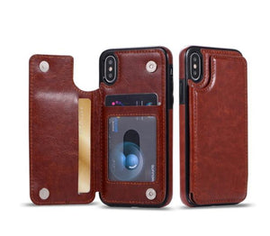 Invomall Luxury Retro Leather Card Slot Holder Cover Case For iPhone