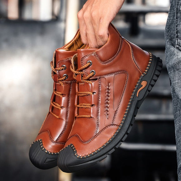 Genuine Leather Men Ankle Boots