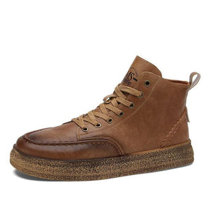 New Casual High Top Men's Leather Shoes