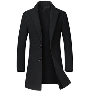 Invomall Autumn Winter Solid Color High Quality Men's Wool Jacket
