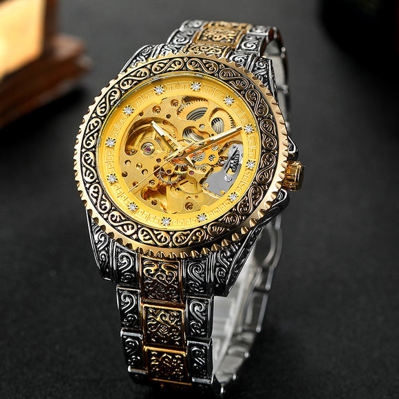 Luxury Vintage Diamond Skeleton Watch