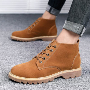 Invomall New Design Men's Leather Suede Ankle Boots