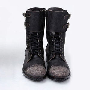 Invomall Men's Cowboy Retro Leather Boots