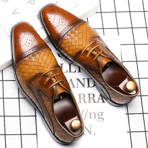 Invomall Men's Brogue Formal Oxford Shoes