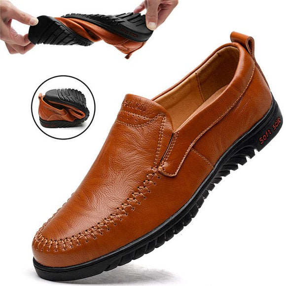 Invomall Men's Slip-On Casual Leather Loafers