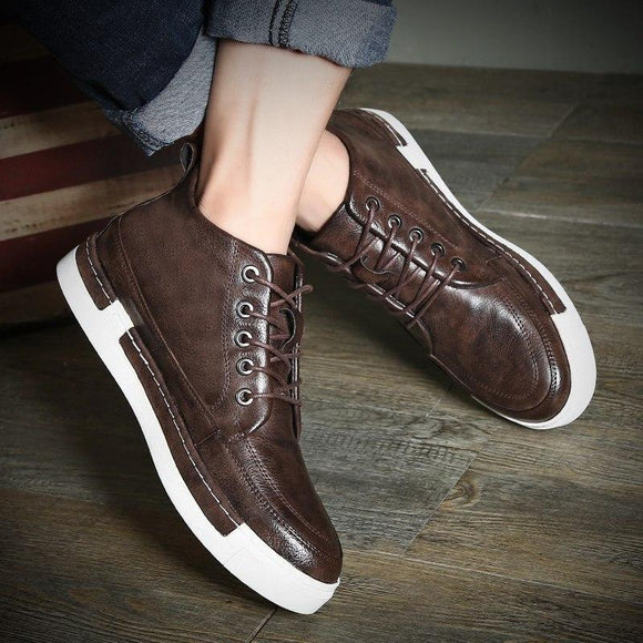 Invomall Spring Autumn Leather Shoes