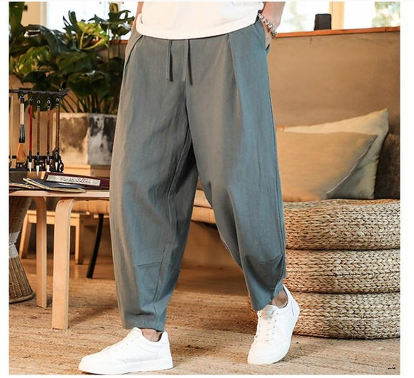 Breathable Male Cotton Linen Pants