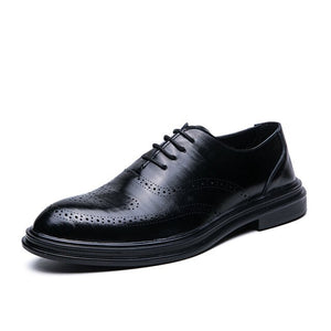 Invomall British Style Men's Brogue Oxfords Dress Shoes