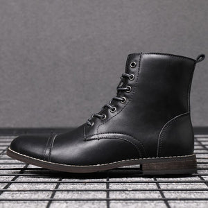 Invomall Britsh Vintage Leather Boots