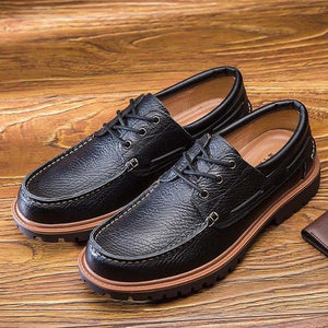 Invomall Real Leather Fashion Punk Style Casual Oxford Shoes