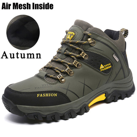 Invomall High Quality Waterproof Leather Hiking Boots