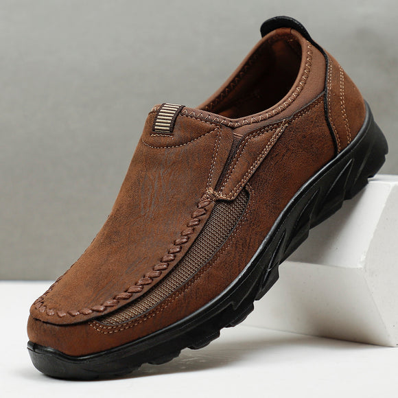 New Male Breathable Leather Loafers